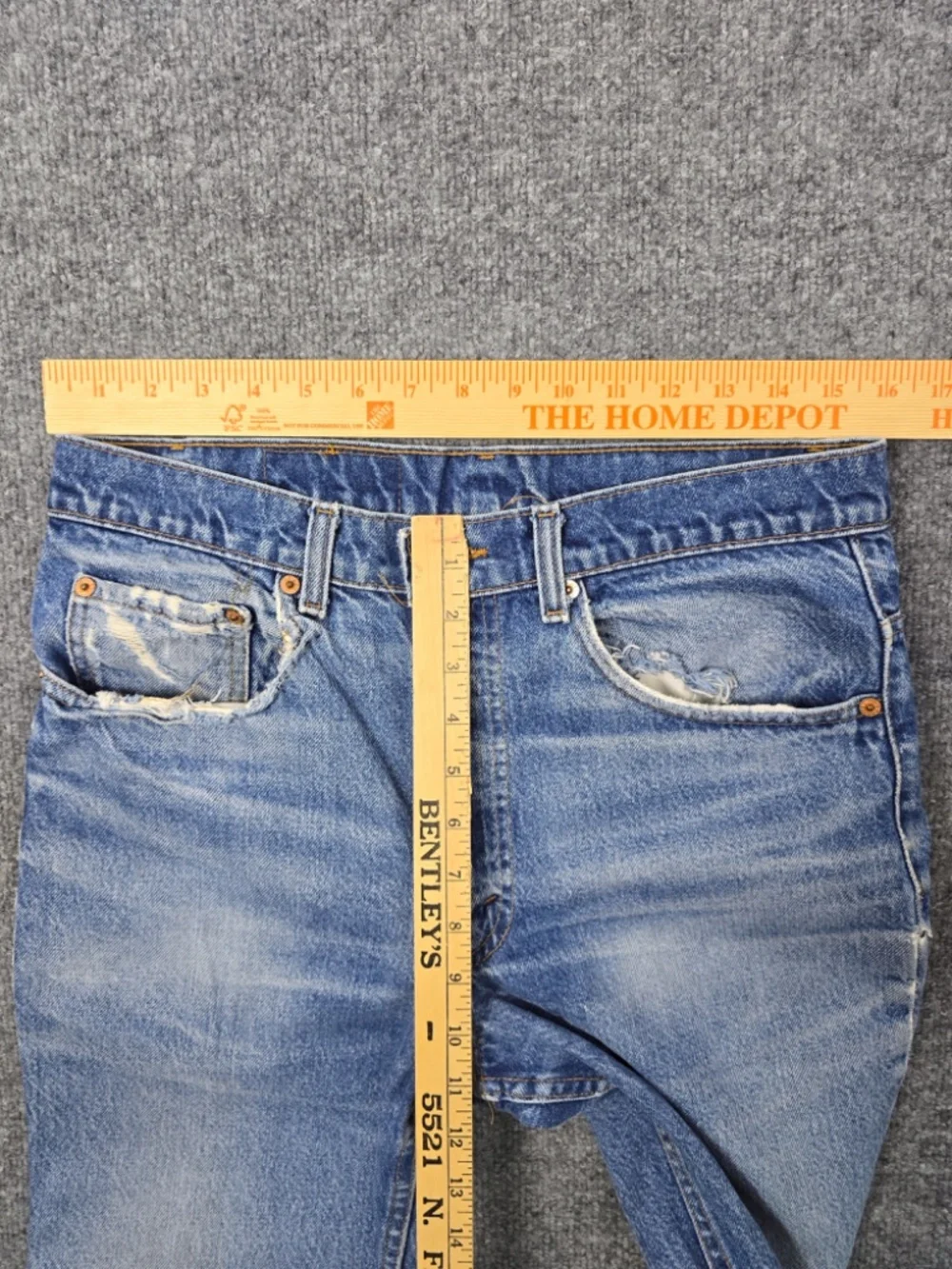 VTG 80s Levi's 517 Bootcut Jeans Made in USA Red Tab Distressed 32x30 Altered